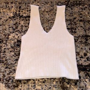 Brandy Melville white knit tank top